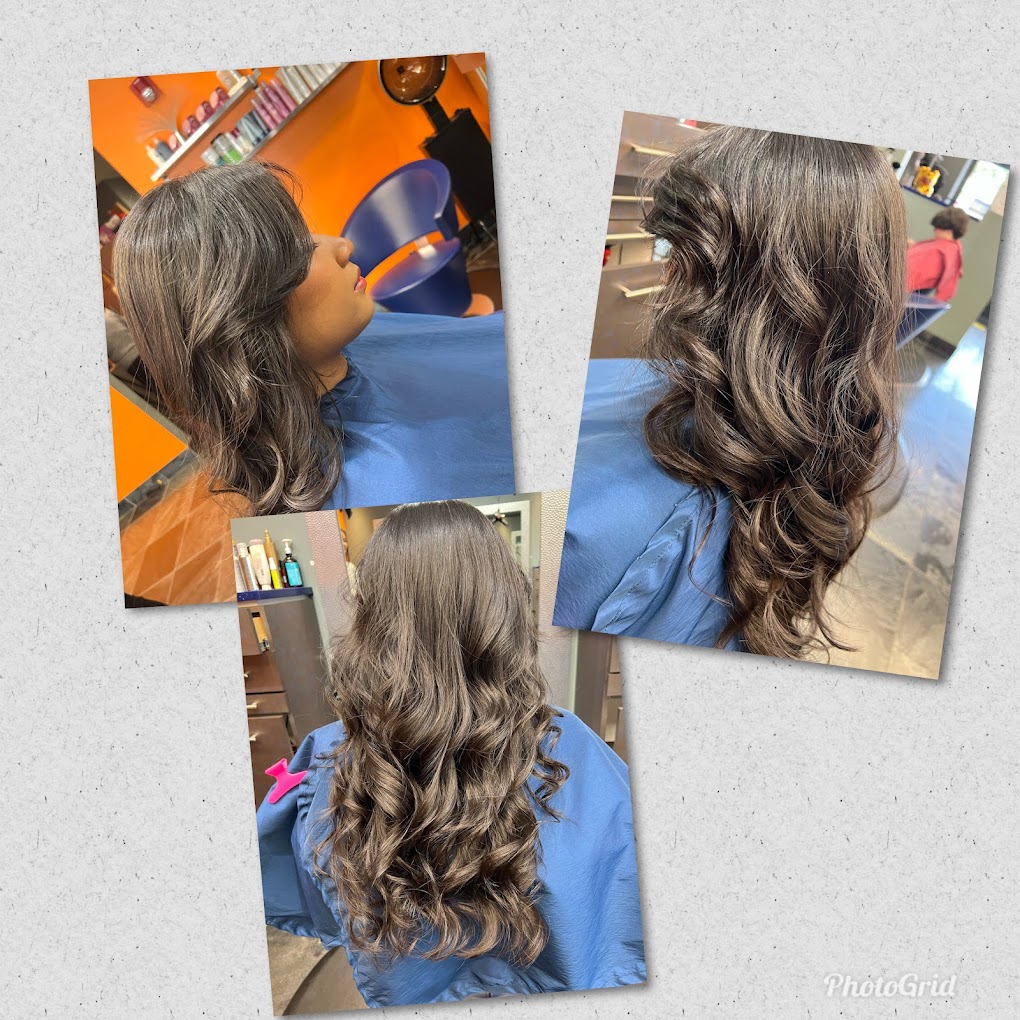 Brunette balayage with bouncy waves